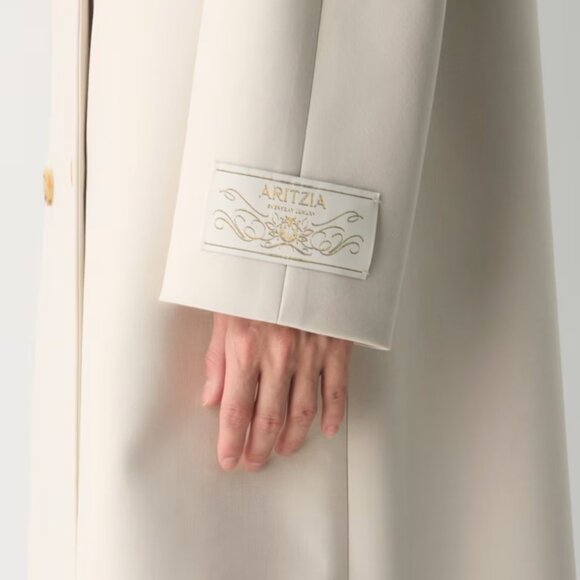 NWT Aritzia The Slouch Coat - (Re)ssential Matte Pearl - Picture 6 of 12